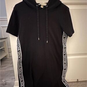 MICHAEL Michael Kors Black Knit Hoodie Dress